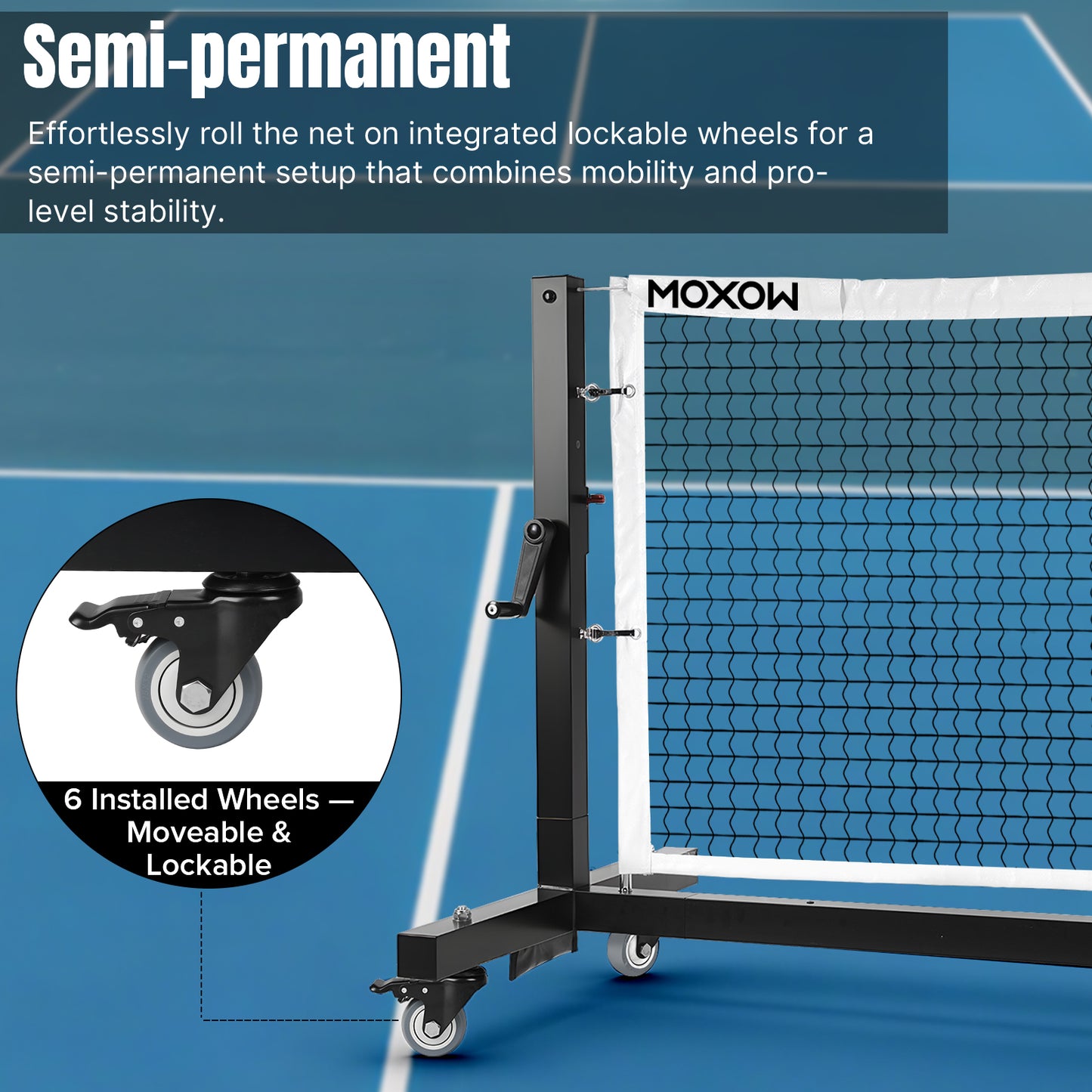 Semi-Permanent 22 ft Pickleball Net