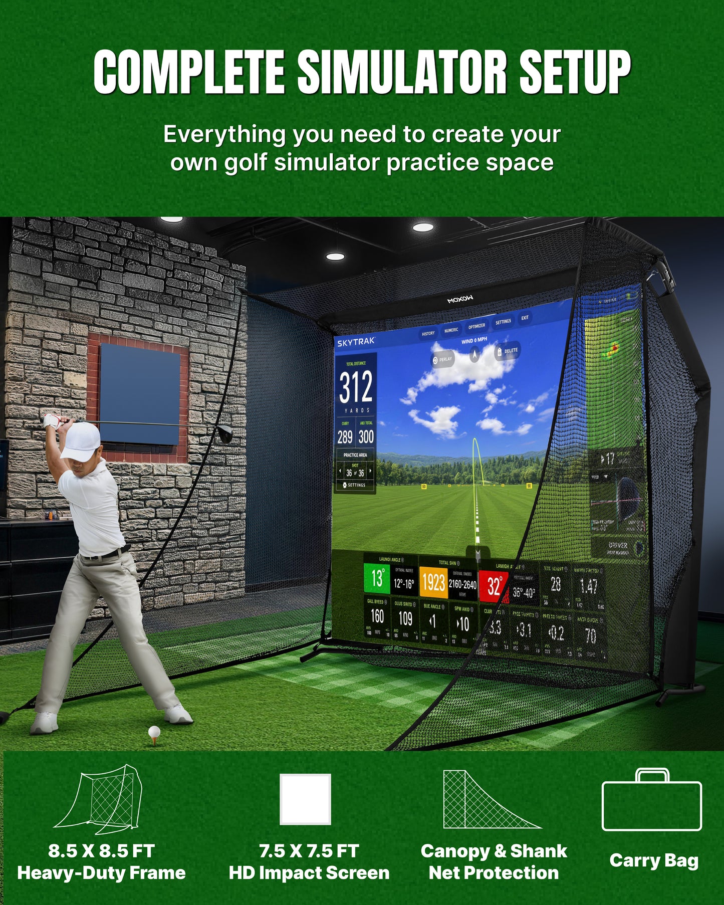 APEX SIM Home Golf Simulator Net