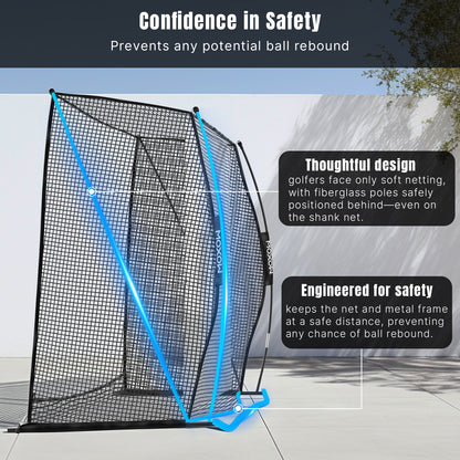 10 x 8 ft Golf Cage Practice Hitting Net with HD Simulator Screen