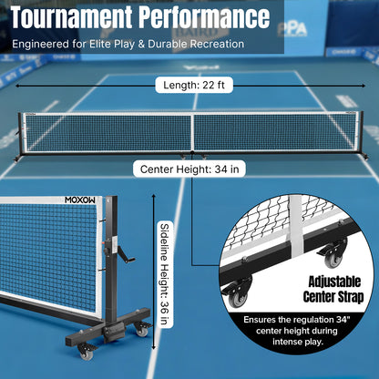 Semi-Permanent 22 ft Pickleball Net